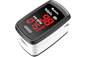 Blood Oxygen Monitor UK Approved: aCurio Finger Pulse Oximeter Larger Screen Heart Monitors Machine - Accurate Fast Easy Oxygen Saturation Test Oxygen Level Monitor Sats Probe