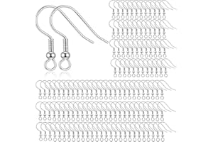 Jeyorzy 150pcs gancio per Orecchini Ipoallergenici, Fai da Te, accessorio Monachelle Argento