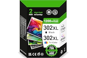 INKYEAH 302XL Druckerpatronen Kompatible für Original HP 302 Druckerpatronen Schwarz und Farbe Multipack, 302 XL für Envy 4525 4520 4522 4523 OfficeJet 3830 3831 3833 5230 DeskJet 3630 3636 3638 3639 1110