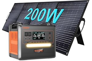 SolarPlay Generateur Lectrique Portable, 2304Wh Batterie LiFeP04, 2500w (crête 5000 w)，200w Panneaux Solaires 1.5h Charge Complète Pour Rv,Camping& Alimentation électrique De Secours à Domicile