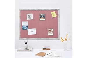 Navaris Bacheca da Parete Morbida 60 x 45 cm - Porta Foto Muro e 24 Puntine Oro Argento - Bacheca Tessuto Peluche Rosa con Cornice Bianca - Porta Gioie