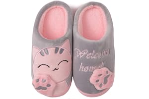 ChayChax Mignon Dessin Animé Chaussons Maison Mixte Enfant Hommes Femmes Hiver Peluche Douce Pantoufle d'intérieur Confort Chaud Coton Chaussures pour la Maison