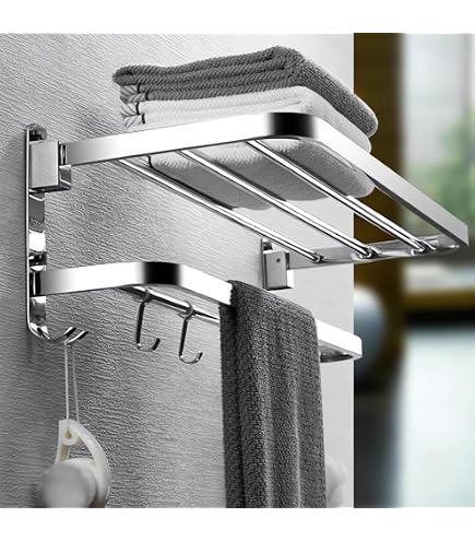 4x Portasciugamani per Porta e Armadio, da Appendere, Acciaio Inox