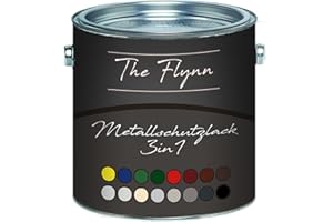 The Flynn Metallschutzfarbe 3 in 1 hochwertiger 3-in-1 Metallschutzlack Lack für Metall Eisen Aluminium Zink Stahl Rostschutz Grundierung Deckanstrich in einem (2,5 L, Enzianblau (RAL 5010))