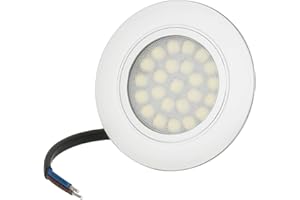 JungesLicht LED Bad Einbauleuchte TREVI 4Watt 230Volt IP44 Spritzwassergeschützt, 300Lumen Lichtleistung, Tageslichtweiß 6500K, kein Trafo nötig, für Bohrlöcher von 56-58mm, Außen 70mm, Tiefe 20mm