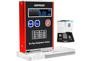 GOYOJO Surface Roughness Tester Meter High Accuracy 0.01μm Profilometer Portable Profile Gauge 4 Testing Parameters Ra/Rq 0.05~15.0μm Rz/Rt 0.1~50.0μm