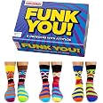 United Oddsocks The Funk Heads - Boîte De 6 Socquettes Mi-Mollet Fun Pour Hommes UK 6-11
