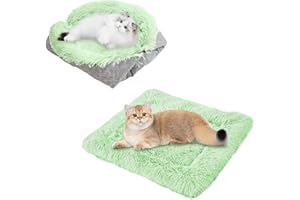 TUAKIMCE Cat Bed 2 in 1 Plush Soft Round Sleeping Cat Sofa Fluffy Cat Bed Small Dog Bed Cat Blanket Pet Bed Cat Bed Pet Bed for Cats and Small Dogs