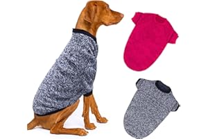 SUPJADE 2Packs Dog Jumpers Suits for Medium Large Dogs Sweaters Outfits Clothes Apparel for Winter Warm Holiday Xmas Pet Costumes