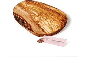DAS OLIVENHOLZBRETT Tabla de Cortar de Madera de Olivo en Corte Natural - Tonos marrones, madera de olivo