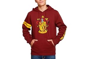 Elbenwald Harry Potter Sudadera con Capucha Hogwarts Escudo y Escudo de la Escuela Estampado Frontal y Manga con Capucha y Bolsa para Hombres
