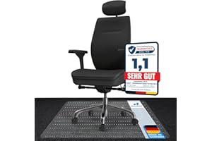 KARAT Mata ochronna pod dywan, przezroczysta mata podłogowa z PCW z wypustkami, trwała i odporna na pękanie, podkładka na krzesło biurowe (grubość 2 mm, 114 x 200 cm)