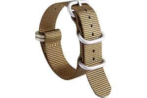 BINLUN Correa de Reloj de Nylon Military G10 Ballistic Nailon Bandas Multicolor para Hombres Mujeres 18mm 19mm 20mm 21mm 22mm 23mm 24mm con Hebilla de Acero Inoxidable Plateado/Negro
