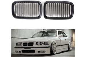 BESIDE_AUTO Lot de 2 calandres de pare-chocs avant E36 92-96 Noir mat