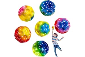 TZEKING 6 Stück Moon Ball,7cm Hohe Springender Gummiball,Hüpfende Bälle in 6 Farben,Leicht zu Greifen,Geschenke für Jungen und Mädchen,Geeignet für Erwachsene zum Stressabbau
