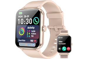 IOWODO Reloj Inteligente Mujer - Smartwatch 1.85" con Llamadas Bluetooth, Monitor Cardíaco, Oxímetro, Sueño, 100+ Modos Deportivos, IP68 Impermeable, Pulsera Actividad para Android iOS