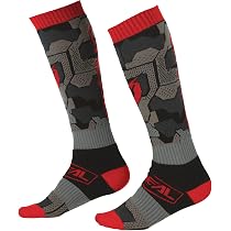 O'NEAL MTB/Motocross-Socken | Verstärkte Ferse & Sohle | Schweißabsorbierend | Grau/Gelb | One Size | Unisex