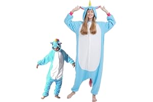 DarkCom Animal Onesie pour Enfants et Adultes,Vêtements de Nuit Combinaison Parent-Enfant Cosplay Halloween Kigurumi Costume Pyjama de Noël