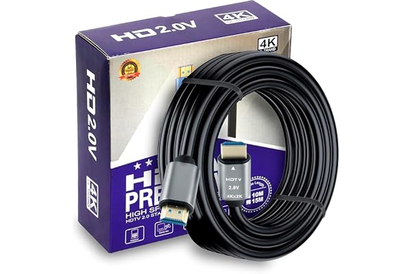 rts High-Speed 3D 4K 10 Meter HDMI Cable HDMI 2.0 Supported 4K 60Hz, HD Audio & Video 2160p, Compatible with Windows, Computer, Laptop, Apple Projector, Set-top Box, HD TV,Monitor,Xbox 360,PS5 PS4