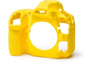 easycover silikonowa skóra pancerna aparatu do Nikon D850 DSLR. Żółta obudowa.
