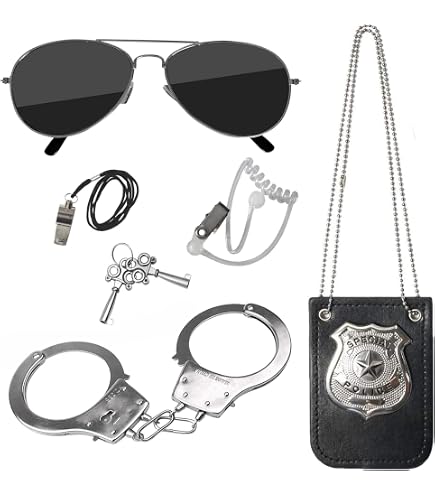 Lotvic Police Deguisement, Enfant Policier Costume, Ensemble De Cos De Police Accessoire Halloween Uniforme Soiree Habi Amz B0