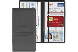 JNNJ Car Glove Box Organizer Document Bag, Auto Registration Insurance Holder, PU Leather Driving Licence Holder Paperwork Glove Box Cover, Case Organizer Vehicle Documents Cards(Black Crosshatch)