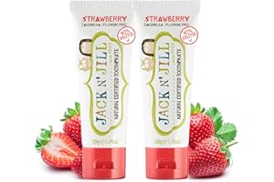 JACK N' JILL ................. SINCE 1949 Jack N' Jill Kids Natural Toothpaste, Made With Natural Ingredients, Helps Soothe Gums & Fight Tooth Decay, Suitable From 6 Months+ - Strawberry Flavour 2 x 50g