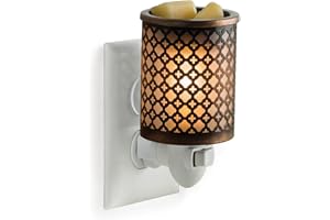 Candle Warmers Etc. Pluggable Wax Warmer, Fragrance Releasing Decorative Plug-In Nightlight Warmer, Moroccan Metal