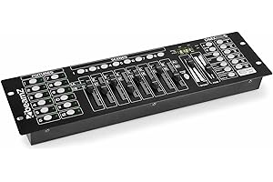 BeamZ DMX192-S - Lichtmischpult, DMX Controller Musikgesteuert mit 192 Kanälen, 12 Geräte mit 16 Kanälen, 19 Zoll, 6 Chase Programme, DMX Mixer Lichtsteuerung, DMX Mixer für Lichttechnik