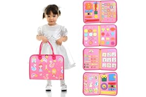 IZDUDO Busy Board Montessori Bambini, Pannello Sensoriale Libro attività di Feltro per Sviluppo Motricità Fine e Cognitivo, Quiet Book Viaggi, Giochi Educativi per Ragazzo Bambina#4