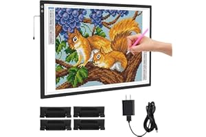 TOHETO A1 Mise à Niveau Rechargeable Tablette Lumineuse Diamond Painting, Super lumineuse Luminosité Variable en Continu Grande boîte Lumineuse Tableau d'affichage pour Tatouage, Animation, Croquis