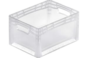 aidB Eurobox LIGHTLINE transluzent, 400 x 300 x 220 mm, Griffe offen, transluzente Plastikbox aus durchsichtigem Kunststoff, durchsichtige Box, ideal für die Industrie, 1 St.