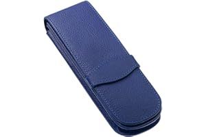 Online Skórzane etui na 2 długie długopisy - klasyczny niebieski