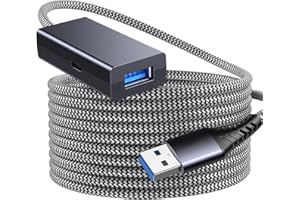 ANMIEL Przedłużacz USB 3.0, 5 m, pleciony kabel USB typu A, wtyczka na gniazdo, 5 Gbit/s szybka transmisja danych do gamepada, culus Rift/Quest 2 VR/LinkValve Index VR, Xbox, drukarki, kamery