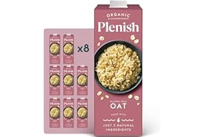 Plenish Organic Unsweetened Oat Milk 1L (Pack of 8)