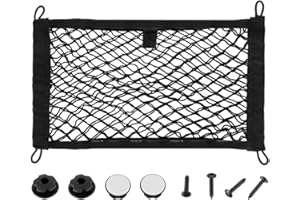 JAMHER 45x25CM Universal Filet de Rangement de Coffre Voiture avec vis et Crochets pour Les Véhicules Utilitaires, Camping-Cars, Mobil Homes, Caravanes, Bateaux(1 Pièces)