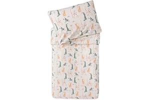 Jollein Set de ropa de cama infantil, 100 x 140 cm, 100% algodón, certificado Öko-Tex, con funda de almohada, 2 piezas