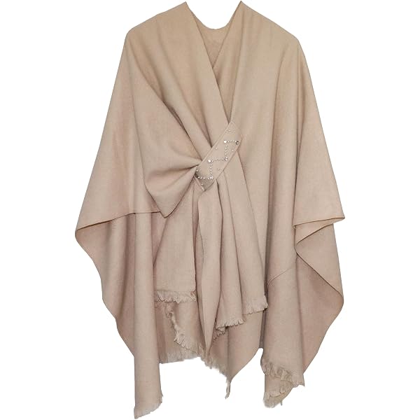 Poncho Châle Pour Femme - En Tricot Fin - Croisé Devant Avec Patte - Polyvalent Cape écharpe Cardigan