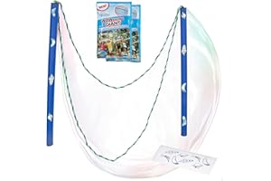 WOWMAZING Kit De Pompas Grande – Espacio Set - Incl. Gran Varita De Pompas, 2 Concentrado De Pomperos Gigante Y 8 Pegatinas Brillantes En La Oscuridad - Pompas De Jabon - Juguete Al Aire Libre