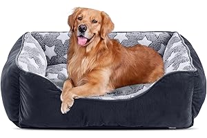 FURTIME Legowisko dla psa, średniej wielkości, kosz dla psa, kosz dla psa, nadaje się do prania, antypoślizgowe legowiska dla psa, puszysty materac z podwyższonymi krawędziami, miękka sofa dla psów,