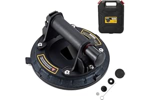 WUERQIE 8" Saugheber Vakuumheber Glassauger mit 75KG Tragkraft für Sicheren Transport von Fliesen, Laminat, Möbel und Mehr, Inklusive Werkzeugkasten