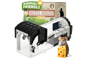Motel Mouse Humane Mouse Traps for Indoor & Outdoor - Easy to Use, Easy to Clean, Reusable, No Touch Release, Improved Highly Sensitive Trigger Mechanism - Comes with Instruction Manual & Video