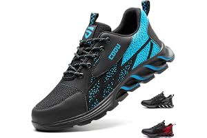 Scarpe Antinfortunistiche Hitmars - Punta Acciaio, Leggere, Traspiranti, Antiscivolo, Nero