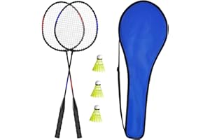 KEEHOO KH Federball Set Badminton Schläger Set of 2 oder 4 für Erwachsene Kinder, Schläger, Federbälle und Tragetasche im Lieferumfang