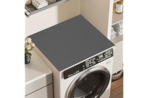 KOOLYOUTH Waschmaschinenauflage 60x60 cm, Universal Waschmaschinenabdeckung, Rutschfest Waschmaschinenbezug, Antirutschmatte Waschmaschine, Staubschutzabdeckung für Waschmaschine, Trockner, Deckelschutz