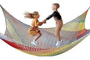 BERADNET Kletternetz Spielplatz Doppelschicht Schutznetz Kinder Spielplatz Sicherheitsnetz Klettergerüst Netz Schaukel Garten Spielplatznetz Baumhaus Netz, Mehrfarbig(2x3 m)