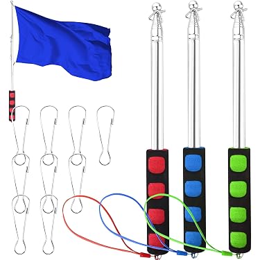 ALPHABET WONDERS Fahnenmast-Reifenhalterung – 6,3 Cm Aufnahme, Klappbar, Inkl. Mikrofasertuch, Für Auto & Camping