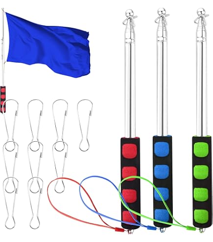 Mât De Drapeau Télescopique 2.5m Ou 3m - Acier Inoxydable Avec Poignée éponge - Porte-drapeau Pour Randonnée, Manifestations