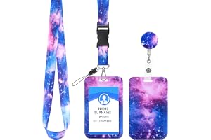 Molain korthållare med snodd och infällbar id-korthållare, stjärnhimmel korthållarset, nyckelrulle, brytbara crossbody-nyckel
