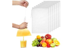 BUT OSWETF 8pcs Sacs à Lait de Noix, 20x30 cm Sac à Lait Végétal, Filtre Lait Vegetal en Coton à Mailles Fines 200 Réutilisables, Sac en Tissu de Noix avec Cordon, Filtre à Mailles Fines pour Fromage Café Tofu